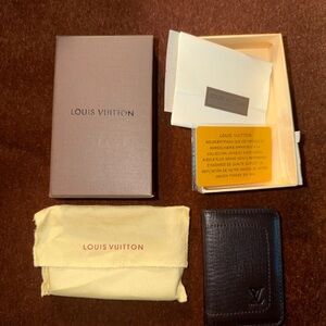 Louis Vuitton Dark Brown Leather Card Holder